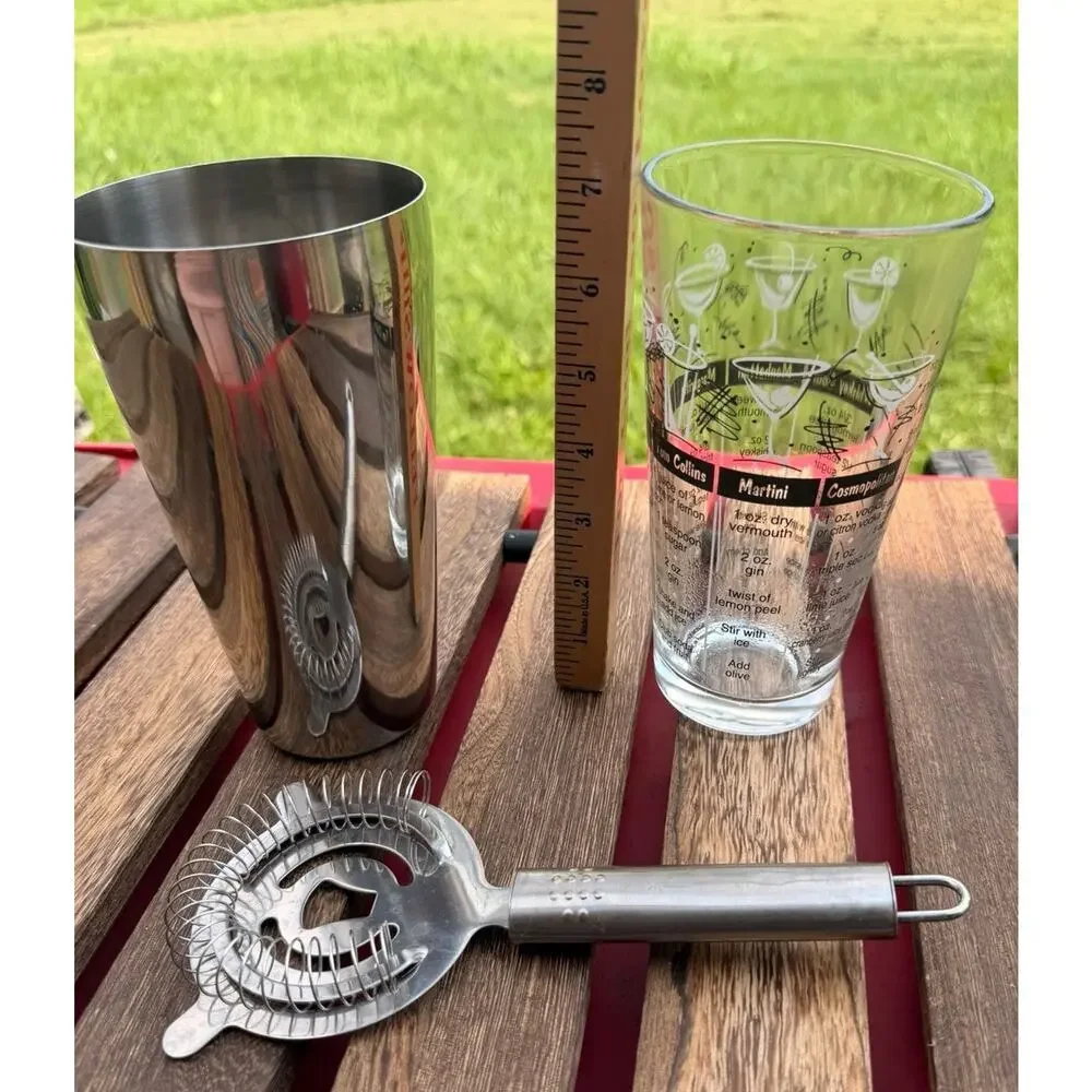 New Libby 3 Piece Cocktail Shaker Set - No Box